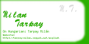 milan tarpay business card